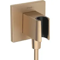 Hansgrohe fixfit e muuraansluitbocht met handdouchehouder, brushed bronze