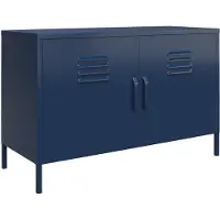 Dorel Home Bradford - Kast met 2 deuren in metaal marineblauw (63 x 98 x 39 cm)
