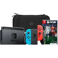 Nintendo Switch Rouge/Bleu + EA Sports FC 26 + BlueBuilt Housse de Protection