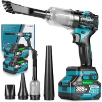 Yofidra Accu Mini Bladblazer - Turbo Fan - 110 m/s Air Duster Turbo - Perslucht - Luchtpistool en stofzuiger - Sterke autostofzuiger - met 2x Accu