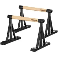 NEOLYMP Parallettes Hout & Staal – Ergonomische Push Up Bars & Handstand Grepen 500 kg