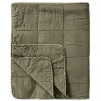 Ib Laursen Plaid vintage bedspread, eucalyptus green, 240x240cm