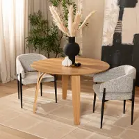 Livin24 Eettafel Bowie rond naturel eiken Ø 120 cm