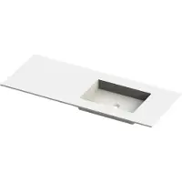 Balmani Tablo Stretto asymmetrisch rechtse wastafel matte Solid Surface 135 x 55 cm
