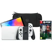 Nintendo Switch OLED Blanc + EA Sports FC 26 + BlueBuilt Housse de Protection