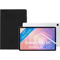 Samsung Galaxy Tab S11 11 inch 256GB Wifi Zilver + Book Case Zwart