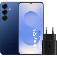 Samsung Galaxy S25 256GB Donkerblauw 5G + Oplader 25 Watt Zwart