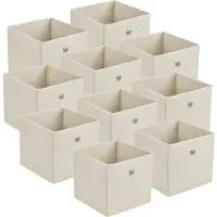 En.casa Opbergmanden 28x30x30 cm opvouwbaar set van 10 beige