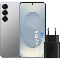 Samsung Galaxy S25 256GB Zilver 5G + Oplader 25 Watt Zwart