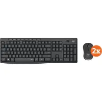 Logitech MK295 Clavier et Souris Sans Fil Noir BE AZERTY Lot de 2