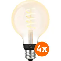 Philips Hue Ampoule à Filament White Ambiance Globe E27 Lot de 4