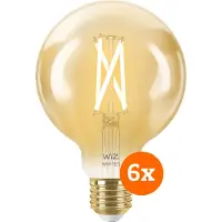 WiZ Connected WiZ Ampoule à Filament Connectée Globe Lot de 6 - Lumière Blanche Chaude à Lumière Blanche Froide - E27