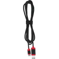 Cherry USB CABLE 1.5, gevlochten USB-C naar USB-A kabel, voor opladen en gegevensoverdracht, voor toetsenbord, muis, smartphone, tablet en meer, 1,5 m lang, zwart