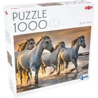 Tactic White Horses on the Beach – Puzzel – 1000 stukjes – Galopperende Witte Paarden – Dynamisch Strandlandschap – Hoogwaardige Scandinavische Kwaliteit