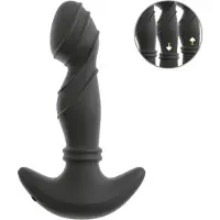 ANOS - prostaat vibrator met bewegende ring - siliconen zwart