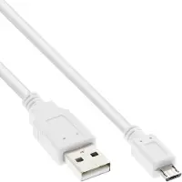 InLine - Câble USB - Micro-USB de type B (M) pour USB (M) - 1.5 m - blanc