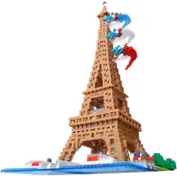 Bandai - Nanoblock - Eiffeltoren Deluxe - Baksteen Minifiguur 2500 stuks - Bouwpakket Montage Model Monumenten Parijs - Bouwpakket Speelgoed Kinderen 12 jaar en + Tiener Volwassenen - NBC057