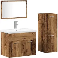 vidaXL Badkamermeubel Set 4 st Bruin Bewerkt hout