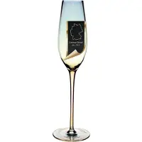 Intirilife Champagneglas met Regenboog Glinstering en Golvende Vorm - 200 ml Inhoud - Prosecco Mousserend Glas Vaatwasmachinebestendig Schokbestendig Kristalglas