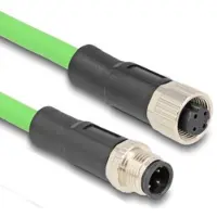 DeLOCK M12 4-pins D-gecodeerde industriële netwerk verlengkabel | CAT5e | PUR | 1 meter