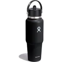 Hydroflask - Wide Flex Straw Travel Bottle - Drinkfles 946 ml, zwart