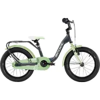 S'Cool Nixe 16 Inch 1 Speed Terugtrap Rem, Zwart/groen