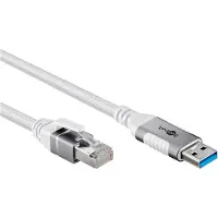 Goobay USB-A naar RJ45 LAN kabel | USB3.0 | CAT6 | wit | 10 meter