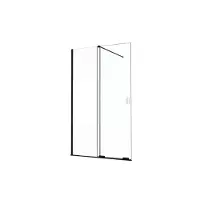 Balmani Move Slide inloopdouche met beweegbare wand 120 x 200 cm band glas mat zwart profiel