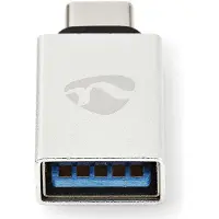Nedis USB-adapter | USB 3.2 Gen 1 | USB-C stekker | USB-A plug | 5 Gbps | Vernikkeld | Zilver | Verpakking met kijkvenster