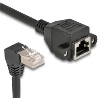 DeLOCK SFTP CAT6a netwerk verlengkabel | haaks | inbouwconnector | LSZH | zwart | 3 meter