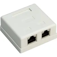 Goobay RJ45 wandcontactdoos | FTP (2x RJ45, Cat6, Horizontaal, Opbouw)