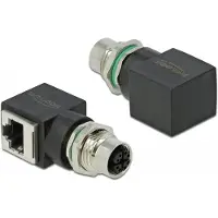 DeLOCK netwerkadapter M12 8-polig, X-coded, vrouwelijke connector naar RJ45, vrouwelijke connector