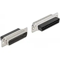 DeLOCK D-Sub 25 pins krimpconnector, metaal, 4 stuks, Kabels + Stekkers, Zwart, Zilver