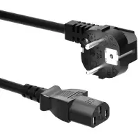 Procab CAB490 C13 (recht) - CEE 7/7 (haaks) stroomkabel - 3x 1,50mm / zwart - 1 meter