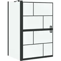 vidaXL Bad Douche Scherm Zwart en Transparant 80 x 68 x 128 cm