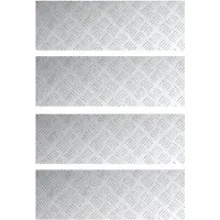 vidaXL Trapmatten 4 st 75 x 25 cm Zilver Aluminium Rechthoekig