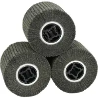 vidaXL Schuurrollers 3 pcs Zwart 12 x 12 x 10 cm Synthetische vezel