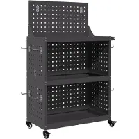 vidaXL Gereedschapswagen Zwart 65 x 35 x 111 cm Koudgewalst staal