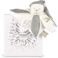 Doudou et Compagnie Doudou en Compagnie - Doudou plat bloemblaadjes Grijze Beer 25 cm