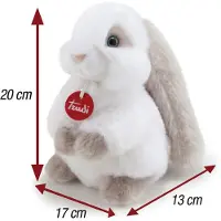 Giochi Preziosi Classic Knuffel Konijn Clemente 20 cm - Hoge kwaliteit pluche knuffel - Knuffeldier voor jongens en meisjes - Wit - 13x20x17 cm maat S