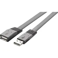 Renkforce USB-kabel, USB 2.0, USB-A stekker, USB-A aansluiting, 2.00 meter, zwart, zeer flexibel, modelnummer RF-4096134