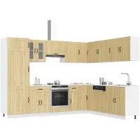 vidaXL 14-delige Keukenkastenset Kalmar bewerkt hout sonoma eikenkleur