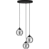 Eglo Hanglamp Ariscani, dimbaar, zwart, Woon-/ Eetkamer, Glas, Modern, hanglamp