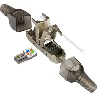 GOOD CONNECTIONS Kabelconnector Cat. 6A, zonder gereedschap/veldbevestiging, LSA, STP afgeschermd, metaal, Goed... (U/UTP, CAT6a), Netwerkkabel