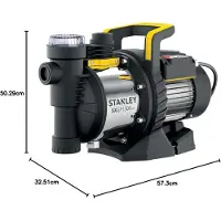 Stanley Zelfaanzuigende pomp - Tuinpomp 1300 W 4500 l/h - Roestvrij staal IPX4 waterdicht