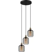 Eglo Hanglamp Chisle Zwart/bruin 3xe27