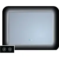 Sanicare Spiegel tutti 85 cm met led ambiance rondom en spiegelverwarming met lijst mat zwart