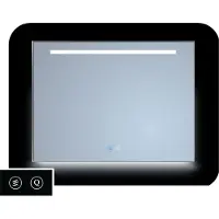 Sanicare Tutti LTD spiegel aluminium met verwarming, LED lichtstrook, verlichting onder en touch bediening 80cm