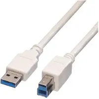Value USB-A naar USB-B kabel - USB3.0 - tot 2A / wit - 1,8 meter
