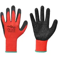 vidaXL Werkhandschoenen 12 pcs Rood en Zwart 11 / XXL Latex Coating